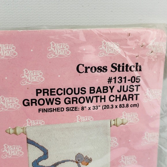 Precious Moments Baby Just Grows Growth Chart Cross Stitch Kit Janlynn #131-05 - Picture 2 of 6